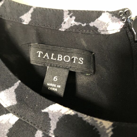 Talbots Sz 6 Black Gray Career Midi Dress - Picture 8 of 8